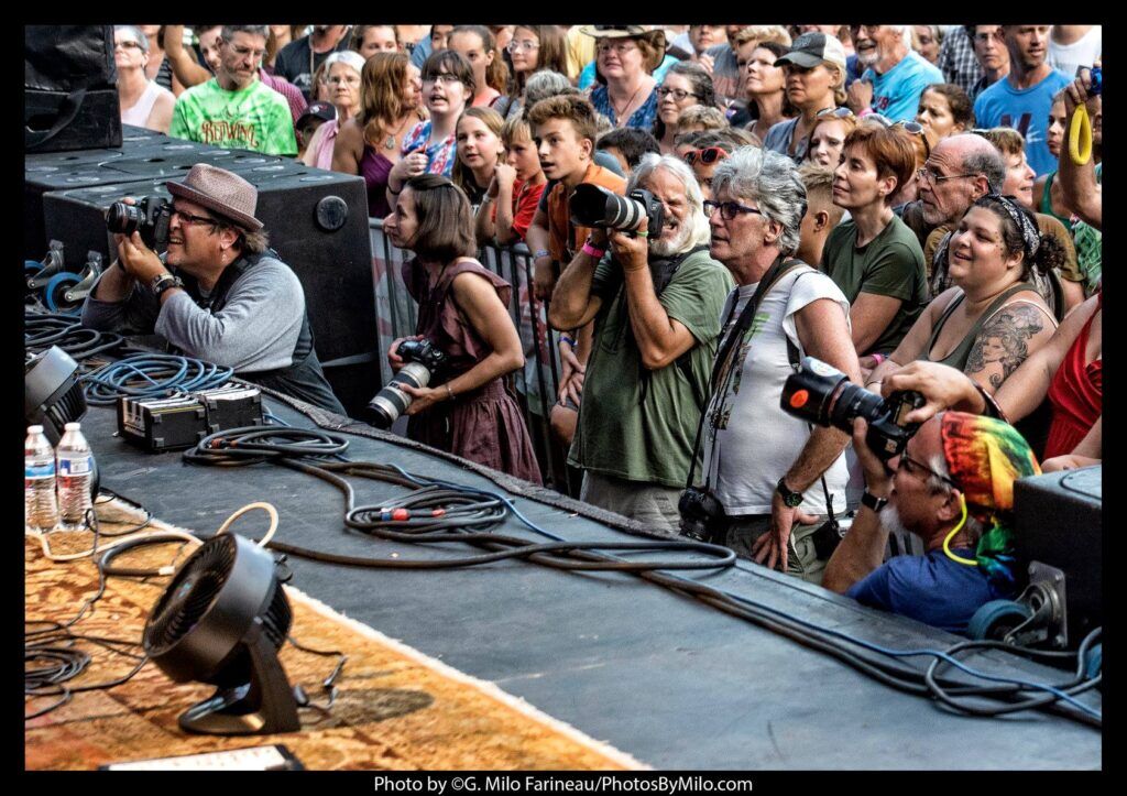 Jody in the photo pit at Red Wing Roots Music Festival